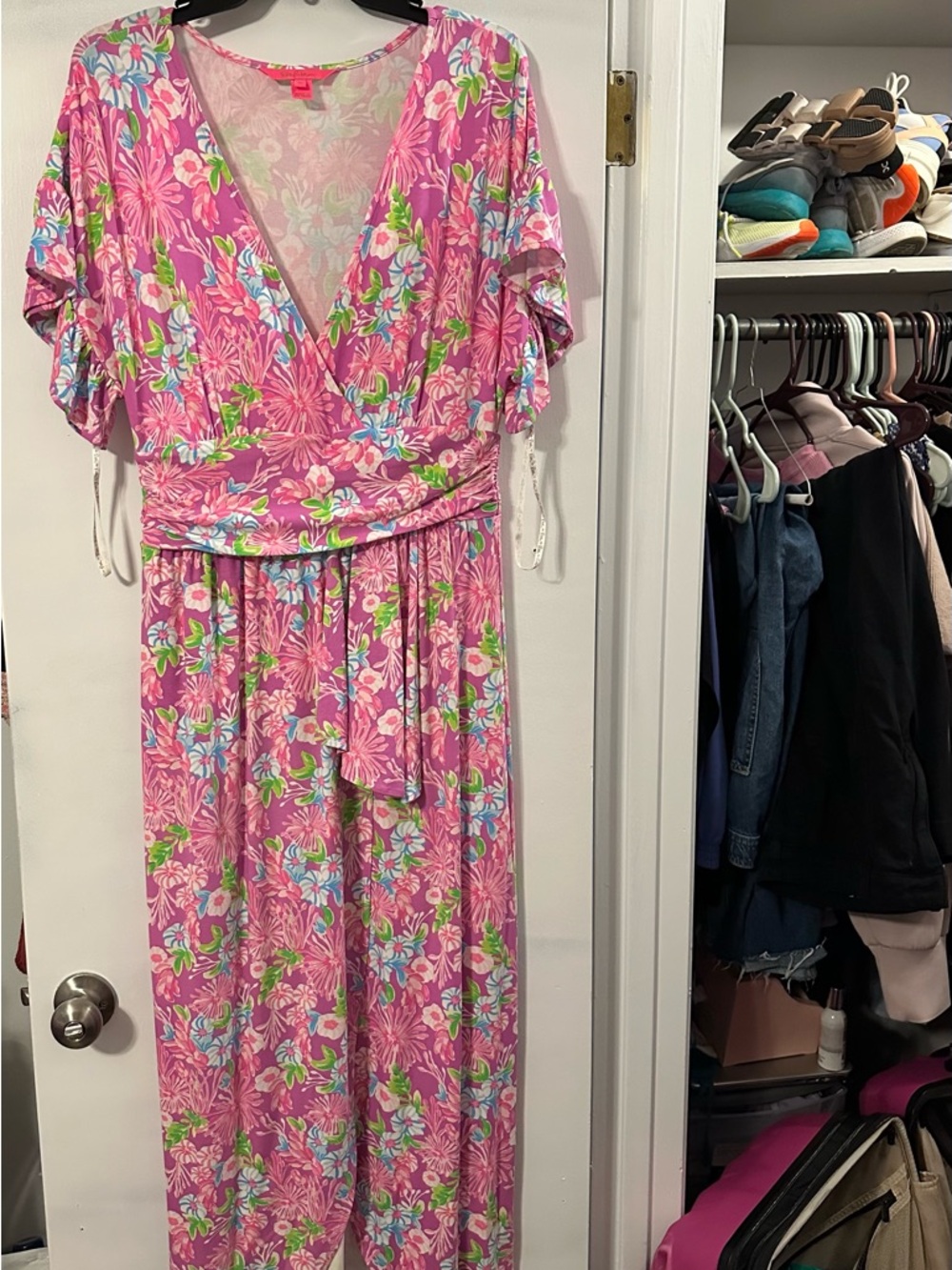 Pink Floral Wrap Maxi Dress - Lilly Pulitzer